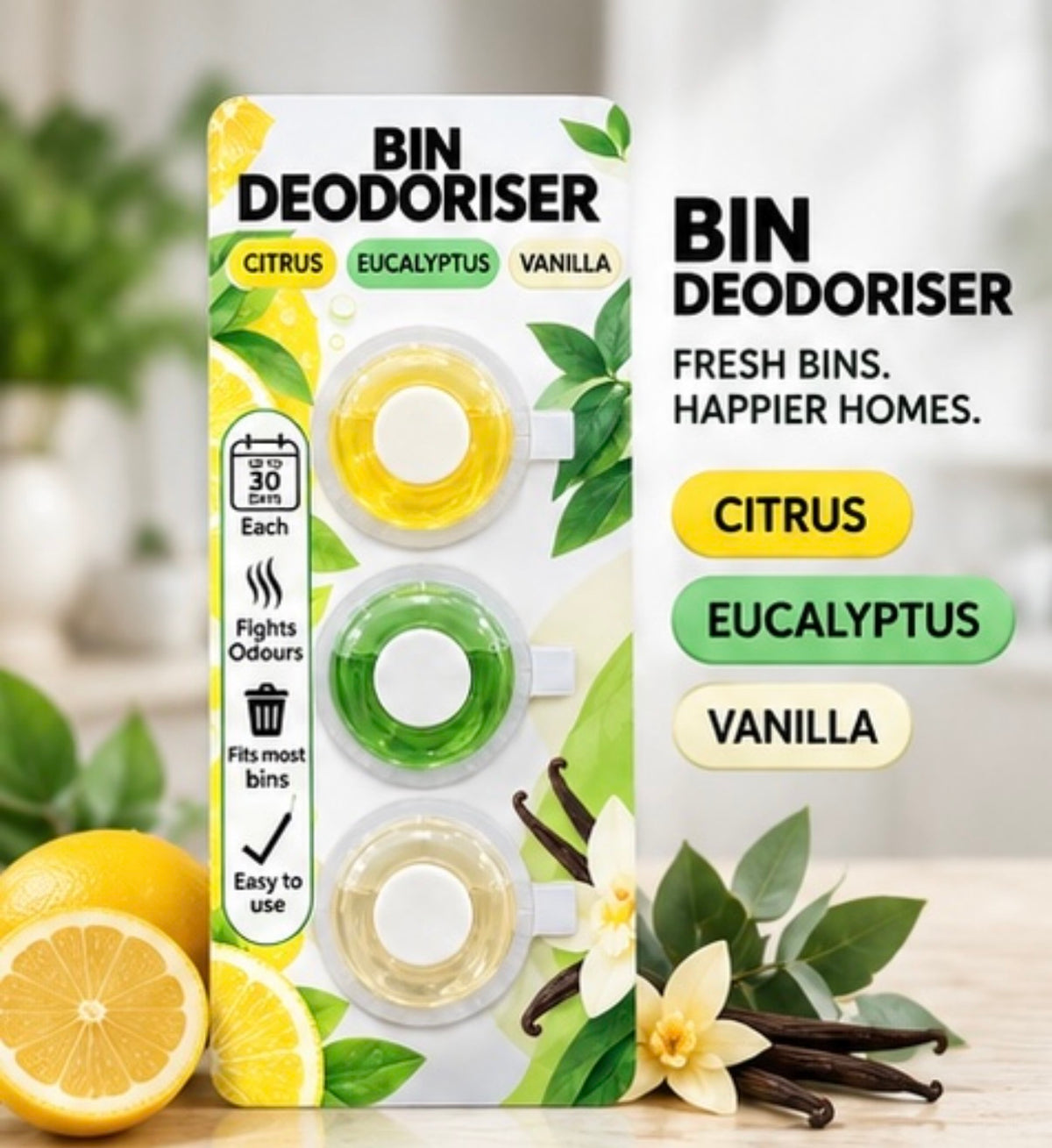 Bin Deodoriser - 3 Pack